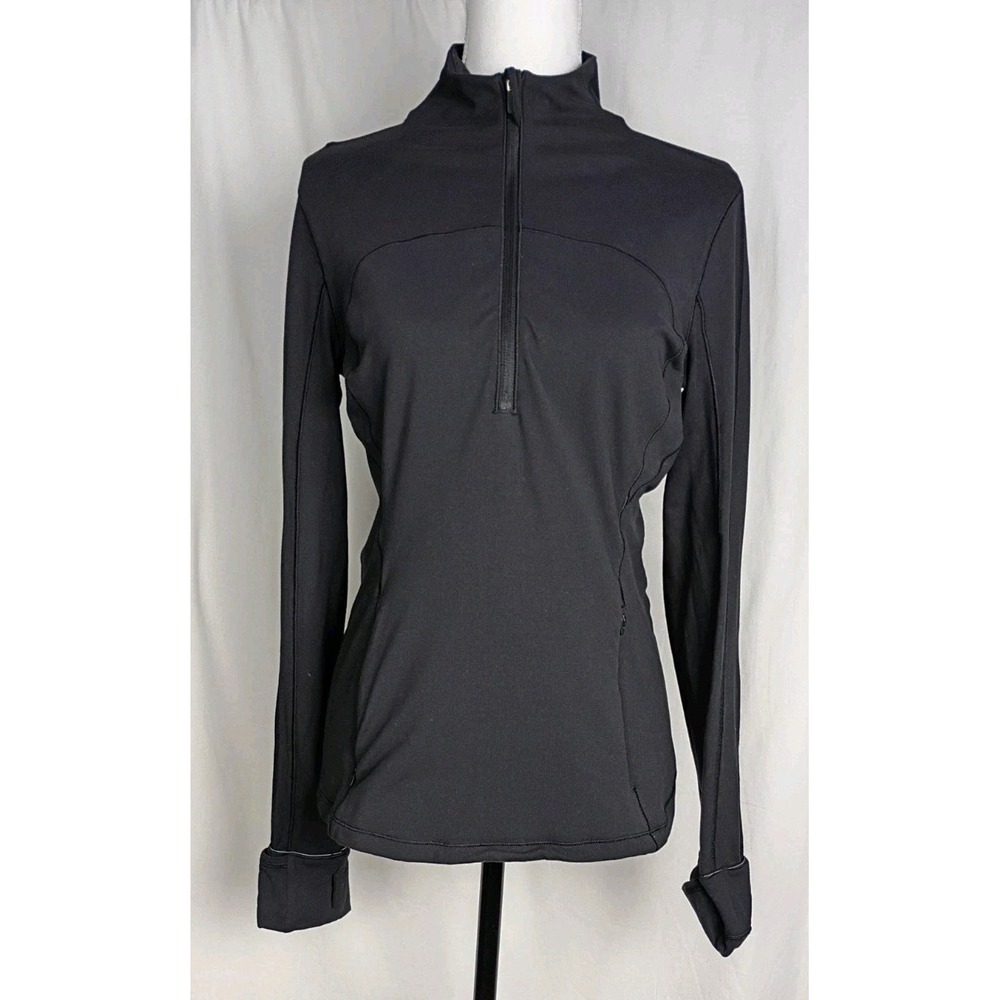 Lululemon Run Briskly 1/2 Zip Black Pullover Jacket Size 8 W3COJS